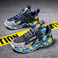 Miniatyrbild 4 av 5: Pojkar Flickor Basketskor Barn Sneakers Andas Sportskor 2202 Blue 30
