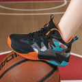 Miniatyrbild 4 av 5: Barn Basketskor Mode Pojkar Flickor Sneakers Sportskor som andas 2L7066 BlackOrange 38