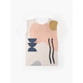 Miniatyrbild 4 av 7: Abstrakt beige solbränna Geometrisk konst 3 grafisk T-shirt White XL