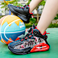 Miniatyrbild 4 av 5: Basketskor för barn Mode Halkfria sneakers Andas Pojkar Flickor Sportskor 2902 BlackRed 34