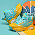 Miniatyrbild 2 av 5: Basketskor för barn Mode Pojkar Flickor Sneakers Andas Sportskor 2210 YellowGreen 34