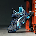 Miniatyrbild 2 av 5: Barn Sneakers Andas löparskor Mode Pojkar Flickor Sportskor 3A670 BlackBlue 39