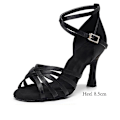 Miniatyrbild 1 av 2: Dansskor för kvinnor Latindansskor Khaki 41 (klack 8,5 cm) Black 41(Heel 8.5cm)