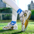 Miniatyrbild 5 av 5: Barn Ungdom Gräs Fotbollsskor Skor Inomhusfotboll Casual utomhus X1577 WhiteGold 33