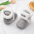 Miniatyrbild 3 av 4: Vintervarma nyfödda toddler 1 år baby Flickor Pojkar Skor Mjuk sula Pälssnöskor 0-18M Gray 13-18 Months