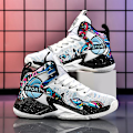 Miniatyrbild 3 av 5: Barn Basketskor Andas Sneakers Pojkar Flickor Sportskor Yj8768 WhiteBlack 32