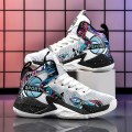 Miniatyrbild 3 av 5: Barn Basketskor Andas Sneakers Pojkar Flickor Sportskor Yj8768 WhiteBlack 34