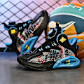 Miniatyrbild 3 av 5: Basketskor för barn Mode Halkfria sneakers Andas Pojkar Flickor Sportskor 2902 BlackBlue 34