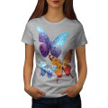 Miniatyrbild 1 av 3: Färgglada fjärilar kvinnor T-shirt 3XL