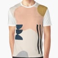 Miniatyrbild 7 av 7: Abstrakt beige solbränna Geometrisk konst 3 grafisk T-shirt White M