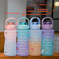 Miniatyrbild 3 av 5: Gradient vattenflaska Bpa-fri 1,5/2l dricksflaska med sugrör för fitness Gradient Purple 1500ml