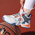 Miniatyrbild 4 av 5: Basketskor för pojkar Mode Halkfria sneakers Sportskor som andas 3B2330 WhiteOrange 32