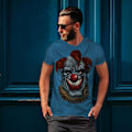 Miniatyrbild 2 av 3: Skrämmande skräckclown Skrämmande män Royal Bluet-shirt S