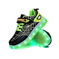 Miniatyrbild 2 av 4: Barnsneakers Led Flash Skor Mode löparskor 807 BlackGreen 31