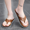 Miniatyrbild 4 av 5: Herrflip-flops stringtrosor Sandaler Komforttofflor för stranden 3C5529 Brown 41