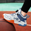 Miniatyrbild 5 av 5: Barn Sneakers Pojkar Basketskor Halkfria Barn Sportskor 3B0373 WhiteBlue 35