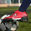 Miniatyrbild 5 av 5: Fotbollsskor för barn Halkfria fotbollsskor Klossar Gräs Fotbollssneakers 720 BlackRed 39