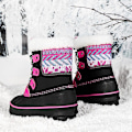Miniatyrbild 3 av 5: Vintersnöskor för barn Varma ankelstövlar Halkskydd Pojkar Flickor Vinterskor E01 BlackPink 30