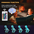 Miniatyrbild 3 av 5: 3D Illusion Night Light, LED bordslampor, Dinosaur Night Sky, 16 färger USB Charging Light Up B
