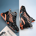 Miniatyrbild 4 av 5: Basketskor för män Mode Halkfria sneakers Andas sportskor W27 BlackOrange 43
