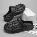 Miniatyrbild 3 av 5: Strandtofflor för män Modesandaler Utomhus Halkfria inomhusskor 3B0820 Black 44