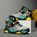 Miniatyrbild 2 av 5: Barn Basketskor Mode Pojkar Flickor Sneakers Andas Sportskor 7692 Gray 39