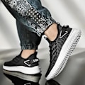 Miniatyrbild 2 av 5: Sneakers för män Andas stretchtyg Mjukt Bekväma löparsportskor 2G6921 Black 41