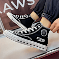 Miniatyrbild 3 av 5: Herr Dam Canvas Skor Casual High Top Andas Sportskor Yj7900 BlackWhite 43