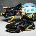 Miniatyrbild 2 av 5: Basketskor för män Mode Halkfria sneakers Andas sportskor W23 BlackYellow 43