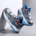 Miniatyrbild 4 av 5: Barn Basketskor Mode Halkfria sneakers Andas Pojkar Flickor Sportskor N2281 GrayBlue 35
