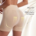 Miniatyrbild 5 av 5: Yoga Fitness Träning Persika Höft Hög midja Magkontroll Trosa Shaper Bantning Underkläder Rumplyftare Magen Formande Damshorts, rosa M