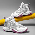 Miniatyrbild 3 av 5: Basketskor för män Mode Halkfria Sneakers Andas Sportskor Yj001 White 44