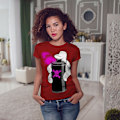 Miniatyrbild 3 av 3: Dödlig graffiti mode T-shirt för kvinnor M