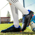 Miniatyrbild 5 av 5: Fotbollsskor för män Halkfria fotbollsskor Klossar Gräs Fotbollssneakers 3C22026 Black 37