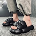 Miniatyrbild 5 av 5: Strandtofflor för män Modesandaler Utomhus Halkfria inomhusskor 3B5024 Black 40-41