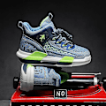 Miniatyrbild 2 av 5: Barn Basketskor Andas Sneakers Pojkar Flickor Sportskor Yjf35 Blue 30