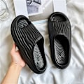 Miniatyrbild 3 av 5: Strandtofflor för män Modesandaler Utomhus Halkfria inomhusskor 3B2038 Black 40-41