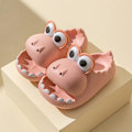 Miniatyrbild 1 av 4: Dinosaurietofflor för barn Halkfria duschbadtofflor Mjuka sommarsandaler för flickor och pojkar Pink 26-27 17cm