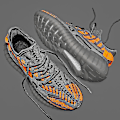 Miniatyrbild 2 av 5: Herr Dam Sneakers Andas löparskor Mode Sportskor Yj8607-1 GrayOrange 44