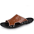 Miniatyrbild 1 av 5: Herrtofflor Halkfria sandaler Mode strandskor för kvinnor q7 Brown 41
