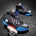 Miniatyrbild 4 av 5: Barn Basketskor Mode Pojkar Flickor Sneakers Andas Sportskor 2207 Black 34
