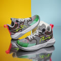 Miniatyrbild 3 av 5: Barn Basketskor Mode Halkfria sneakers Andas Pojkar Flickor Sportskor N2281 GrayGreen 36