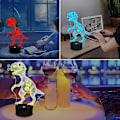 Miniatyrbild 5 av 5: 3D Illusion Night Light, LED bordslampor, Dinosaur Night Sky, 16 färger USB Charging Light Up B