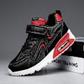 Miniatyrbild 3 av 4: Pojkar Flickor Sneakers Andas löparskor Mode Sportskor 3Ab817 BlackRed 34