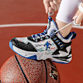 Miniatyrbild 3 av 5: Basketskor för pojkar Mode Halkfria sneakers Sportskor som andas 3B2330 BlackBlue 34