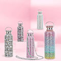Miniatyrbild 2 av 5: 350ml/500ml/750ml isolerad flaska strass inlagd thermal rostfritt stål Barnisolerad vattenkopp för resor Leopard Pink 350ml