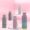 Miniatyrbild 2 av 5: 350ml/500ml/750ml isolerad flaska strass inlagd thermal rostfritt stål Barnisolerad vattenkopp för resor Leopard Pink 750ML
