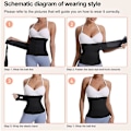 Miniatyrbild 2 av 2: Waist trainer för kvinnor Snatch Me Up Justerbar bandagelinda ländrygg midjestöd Magkontroll med dragkedja Bälte Midjelindning, svart