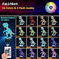 Miniatyrbild 2 av 5: 3D Illusion Night Light, LED bordslampor, Dinosaur Night Sky, 16 färger USB Charging Light Up B