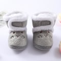 Miniatyrbild 3 av 4: Vintervarma nyfödda toddler 1 år baby Flickor Pojkar Skor Mjuk sula Pälssnöskor 0-18M Gray 7-12 Months